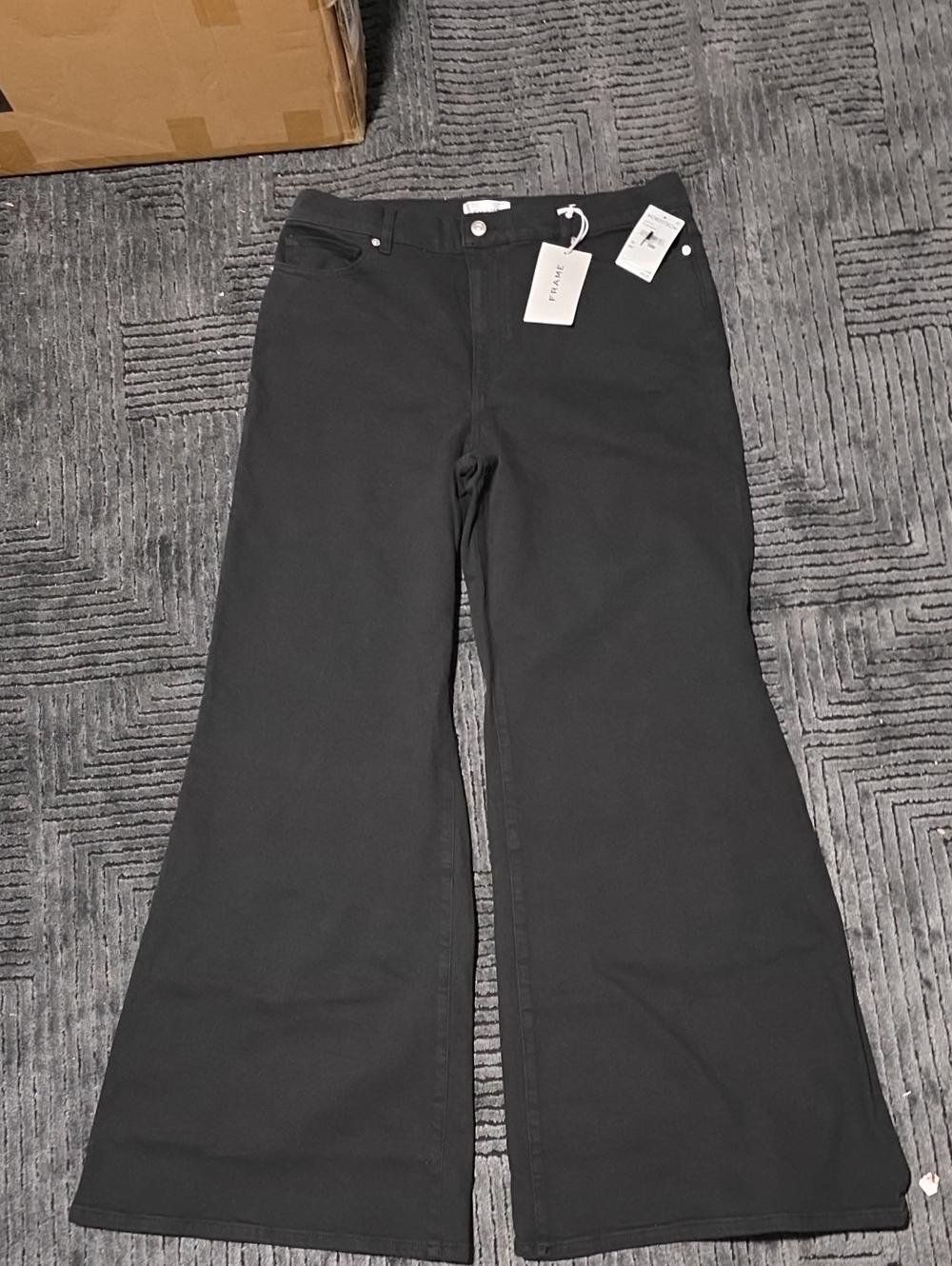 Frame Denim Black Wide-Leg Jeans with Tags